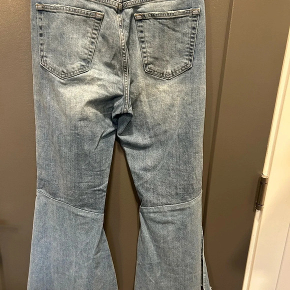 LUCKY BRAND RETRO BRIDGETTE CUSTOMIZED FLARE JEANS FLARE SLIT WIDE LEG SIZE 6/28 - Picture 2 of 5